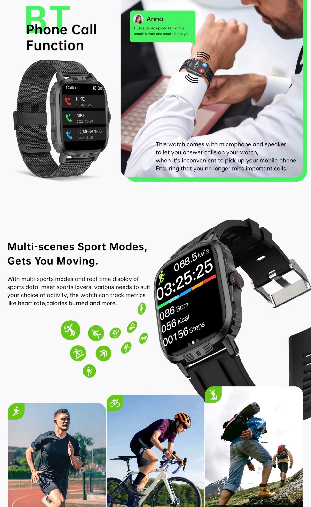 C29 Pro  Smart Watch Health Monitor BT Call Montre Connecte Outdoors Sports Fitness Tracker
