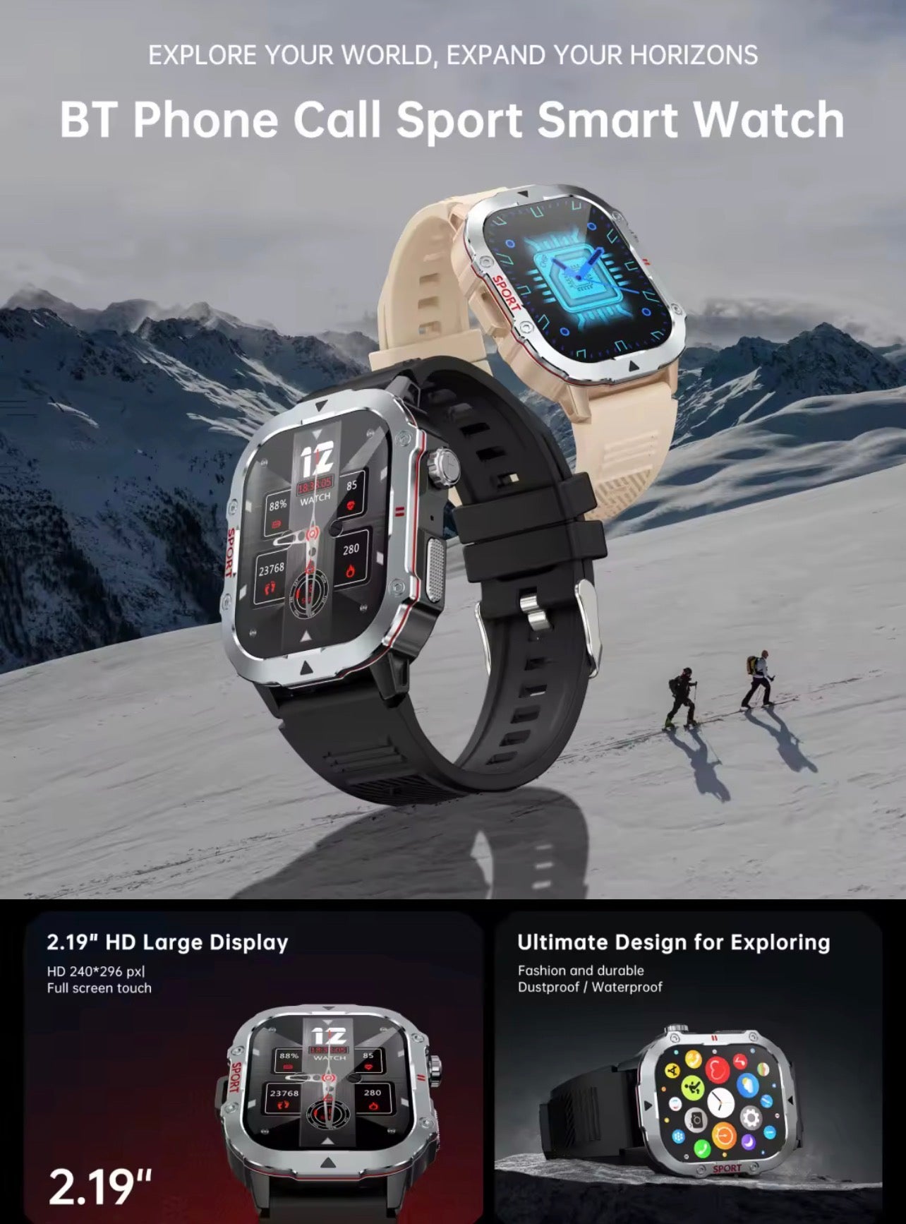 C30 PRO Smart Watch Big Screen BT Call C30pro Outdoor Waterproof Fitness Tracker Sports Men Smartwatch